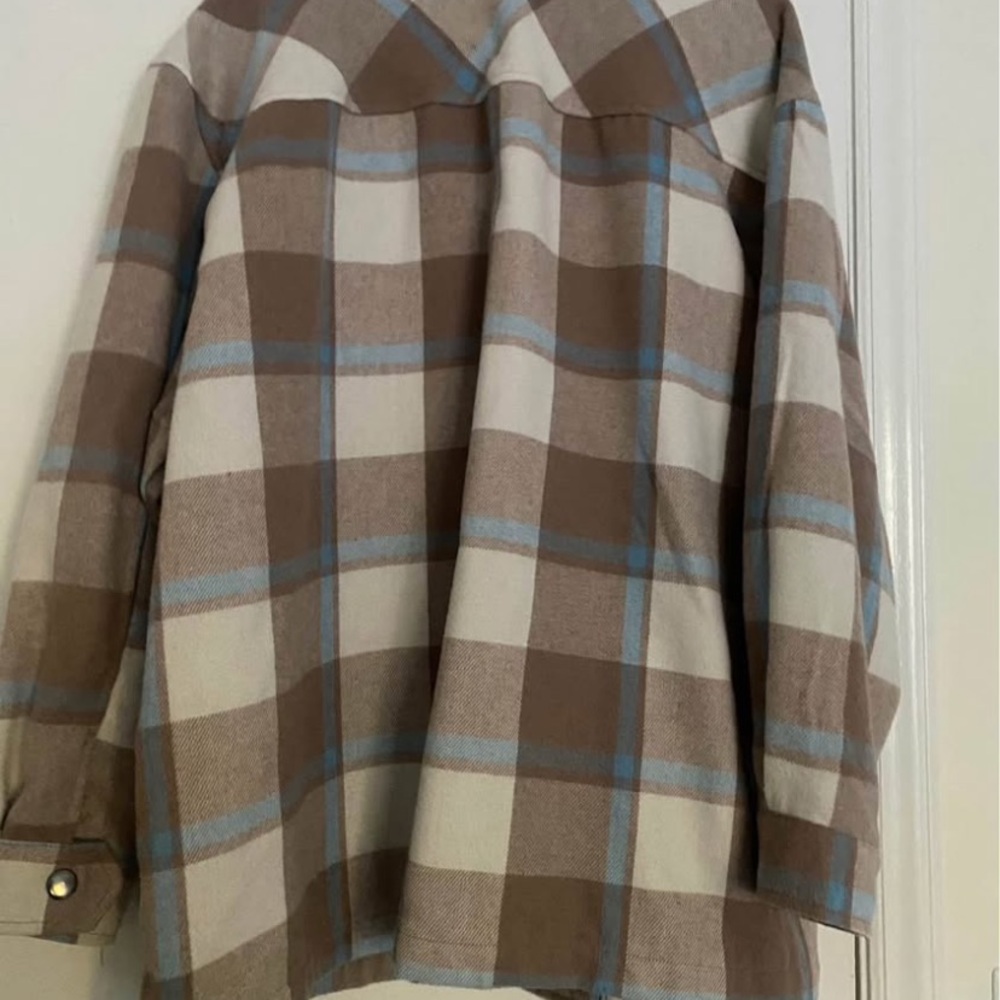 Plaid Button-Up Shacket - Picture 2 of 3
